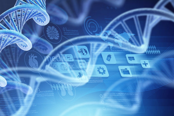 Abstract 3D DNA helix illustrating the concept of longevity