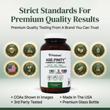 Age Finity NAD & NR Cellular Optimzation Mitochondrial Supplement - NAD, Nicotinamide Riboside, TMG, CoQ10, GlyNAC, Resveratrol, Spermidine - Cellular Longevity - 3rd Party Tested