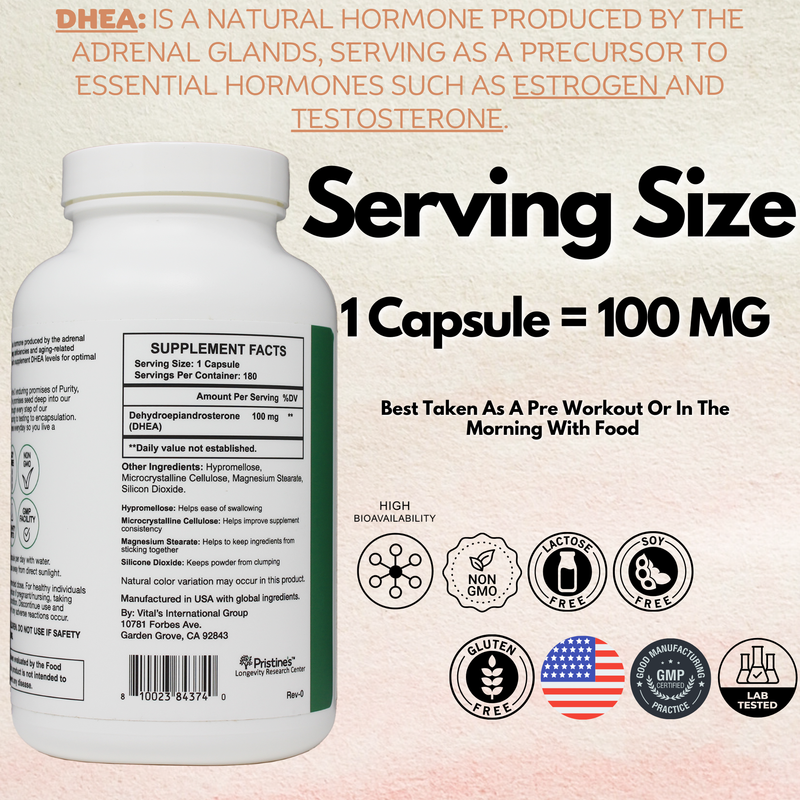 DHEA 100 MG - 180 Day Supply