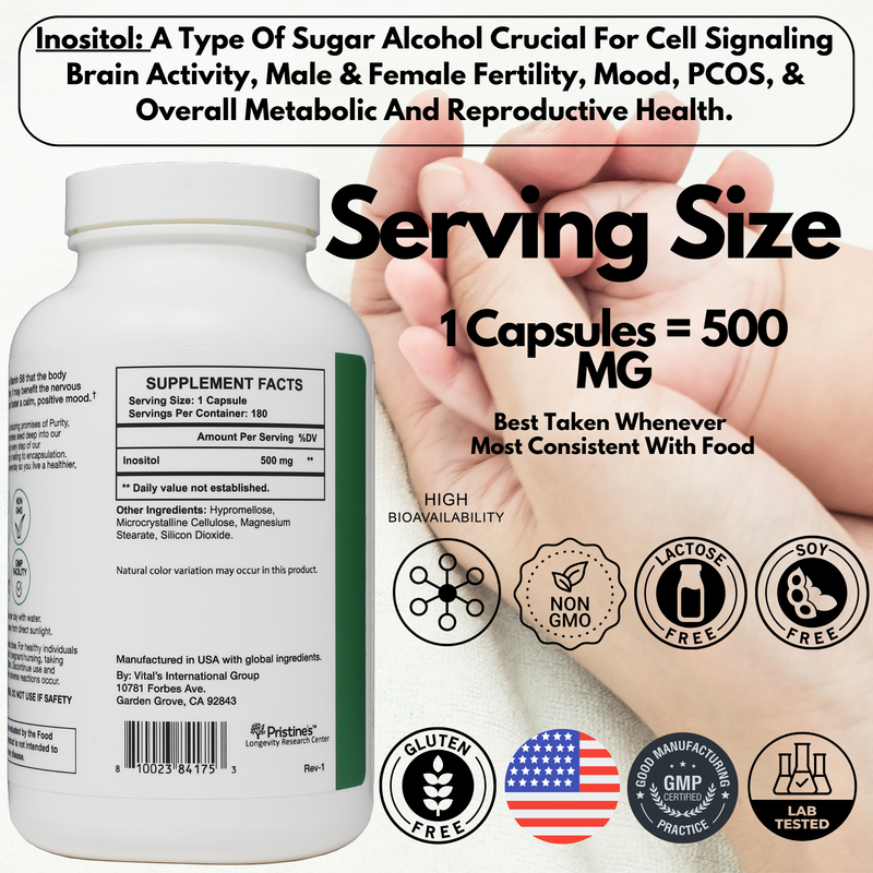 Inositol 500 MG - 180 Day Supply