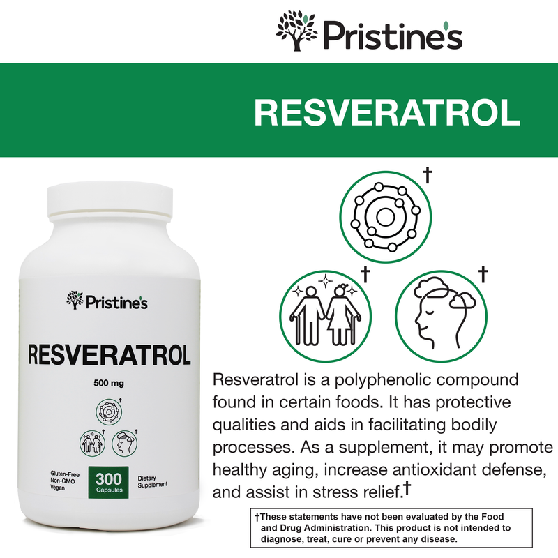500mg resveratrol herbal supplement for healthy aging and cognitive support