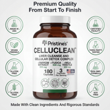 PRISTINE'S CelluClean Liver Cleanse and Detox Complex – TUDCA, Yarrow Extract & Milk Thistle - 90 Day Supply